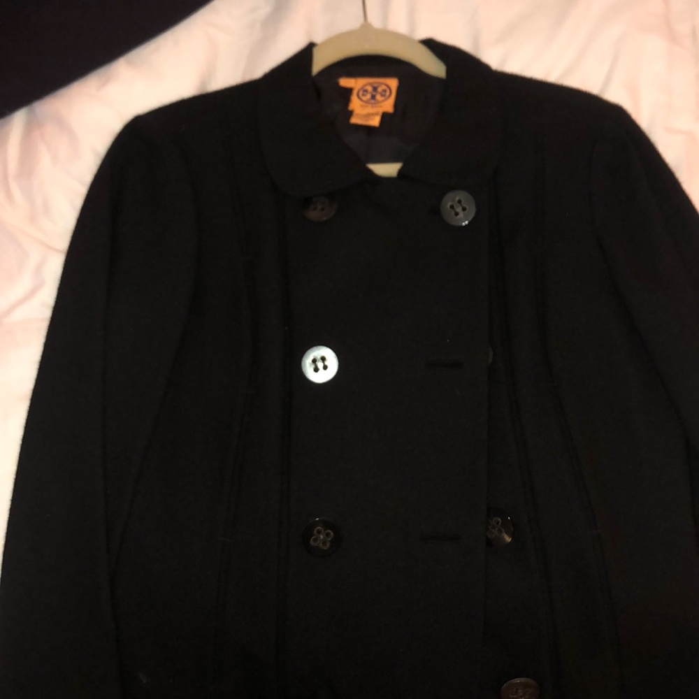 Tory Burch short black peacoat - Picture 2 of 2